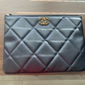 Chanel 19 Pouch in black size medium